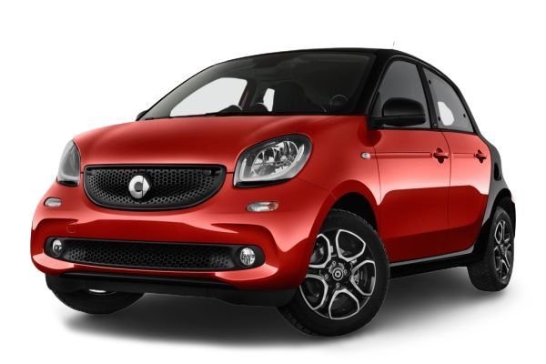 Smart Forfour rossa e nera, modello rappresentativo del parco auto